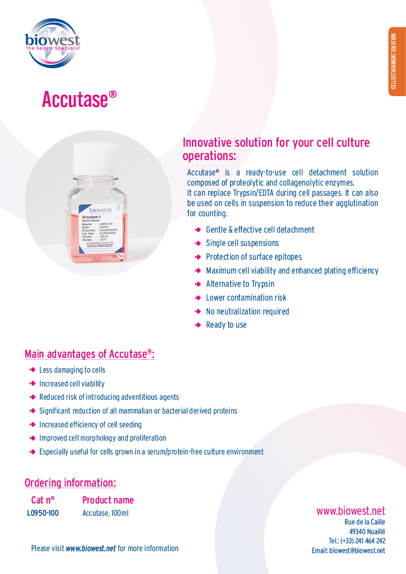 Flyer Accutase - Biowest