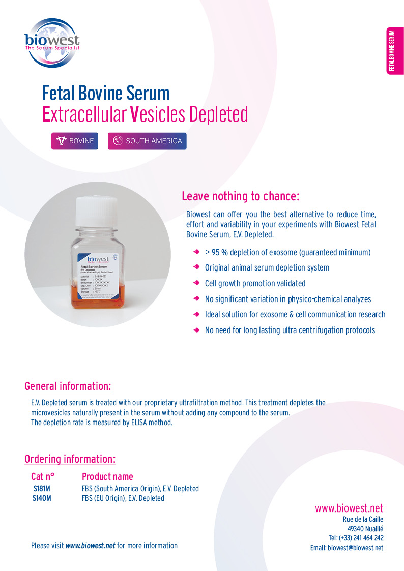 Flyer Extracellular Vesicles Depleted - Biowest