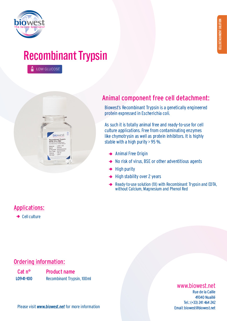 Flyer Recombinant Trypsin - Biowest